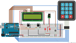 Esquema de conexión, LCD + Teclado y Tip120